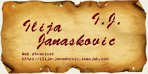 Ilija Janašković vizit kartica